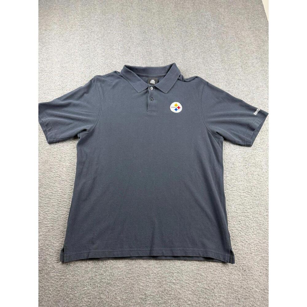 Reebok Pittsburgh Steelers NFL Golf‎ Dri-FIT Men's Size Medium Polo Shirt Black
